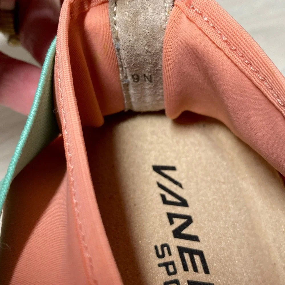 Vaneli Sport Womens Color Block Shikira Sneakers Orange Blue Peach 9N Athleisure